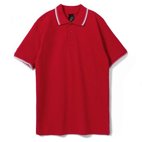 Рубашка поло мужская с контрастной отделкой Practice 270, красны 1