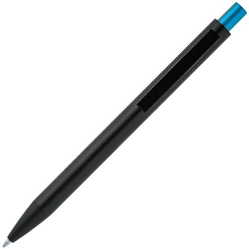 Ручка шариковая Chromatic, черная с голубым 3