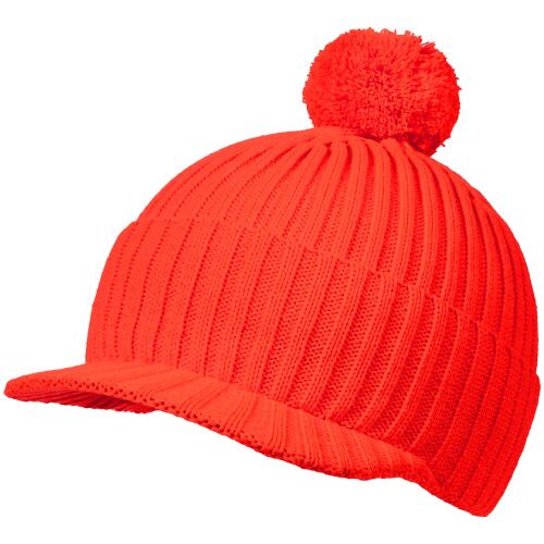Вязаная шапка с козырьком Peaky, красная (кармин) 1