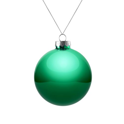 Елочный шар Finery Gloss, 8 см, глянцевый зеленый 1