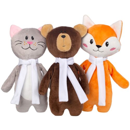 Мягкая игрушка Beastie Toys, котик с белым шарфом 4