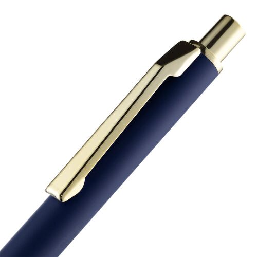 Ручка шариковая Lobby Soft Touch Gold, синяя 5