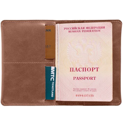 Обложка для паспорта Apache, ver.2, коричневая (какао) 4