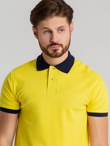 Рубашка поло Prince 190, желтая с темно-синим, размер M 5