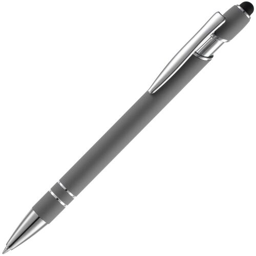 Ручка шариковая Pointer Soft Touch со стилусом, серая 1