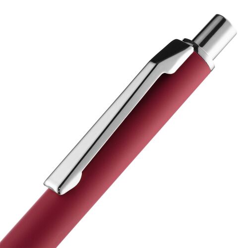 Ручка шариковая Lobby Soft Touch Chrome, красная 5