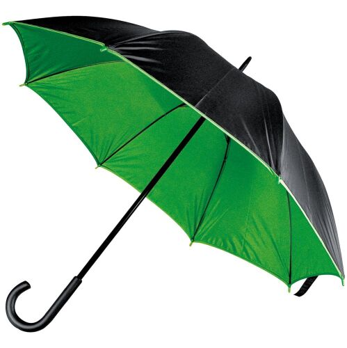 Зонт-трость Downtown, черный с зеленым 1