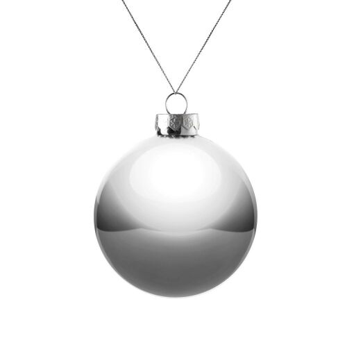 Елочный шар Finery Gloss, 8 см, глянцевый серебристый 1