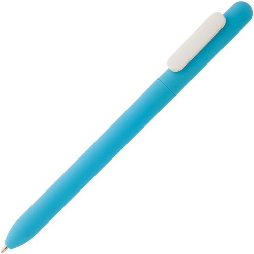 Ручка шариковая Swiper Soft Touch, голубая с белым 1