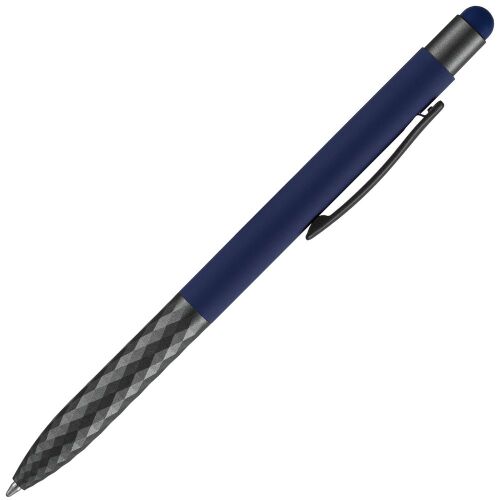Ручка шариковая Digit Soft Touch со стилусом, синяя 3
