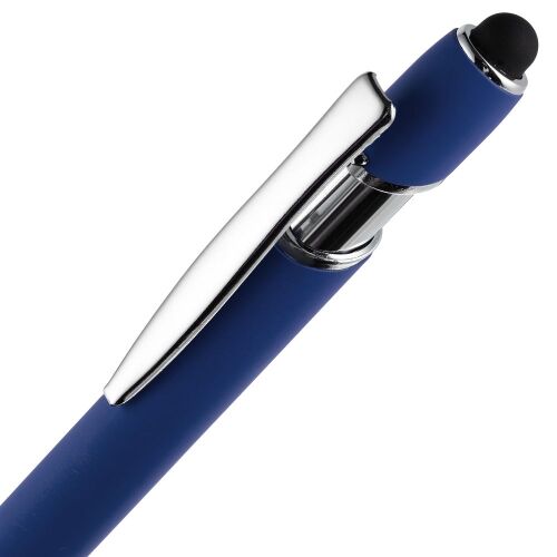 Ручка шариковая Pointer Soft Touch со стилусом, темно-синяя 4