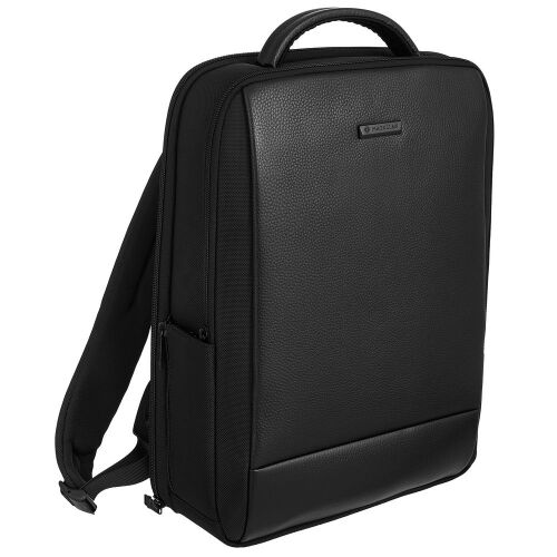 Рюкзак для ноутбука Santiago Slim с кожаной отделкой, черный 1