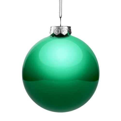 Елочный шар Finery Gloss, 10 см, глянцевый зеленый 2