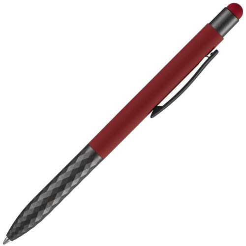 Ручка шариковая Digit Soft Touch со стилусом, красная 3