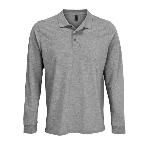 Рубашка поло с длинным рукавом Prime LSL, серый меланж, размер 3 1