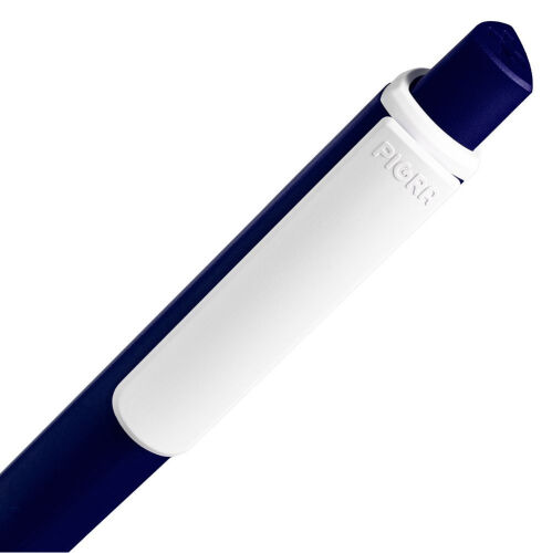 Ручка шариковая Pigra P02 Mat, темно-синяя с белым 4