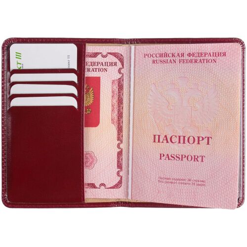 Обложка для паспорта Signature, бордовая 3