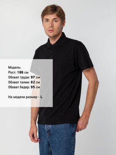 Рубашка поло мужская Spring 210 черная, размер M 3