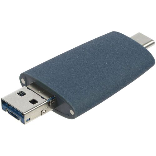 Флешка Pebble Universal, USB 3.0, серо-синяя, 32 Гб 12