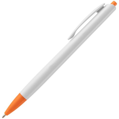 Ручка шариковая Tick, белая с оранжевым 2