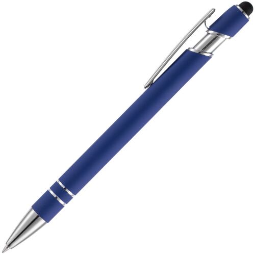 Ручка шариковая Pointer Soft Touch со стилусом, темно-синяя 2