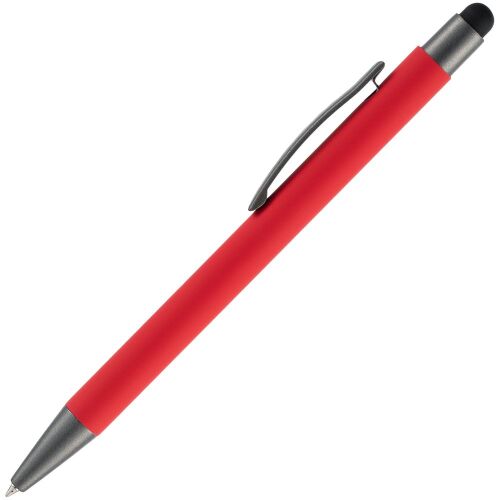 Ручка шариковая Atento Soft Touch со стилусом, красная 2