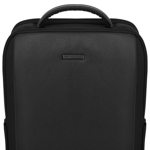 Рюкзак для ноутбука Santiago Slim с кожаной отделкой, черный 4