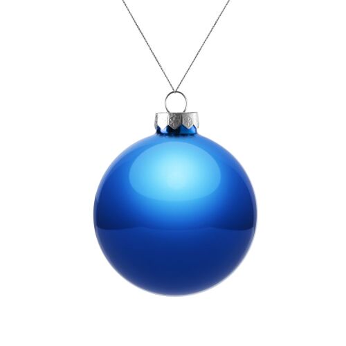 Елочный шар Finery Gloss, 8 см, глянцевый синий 1