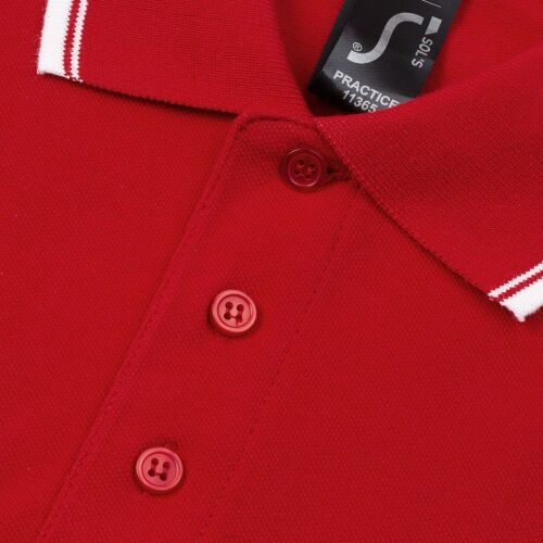 Рубашка поло мужская с контрастной отделкой Practice 270, красны 3