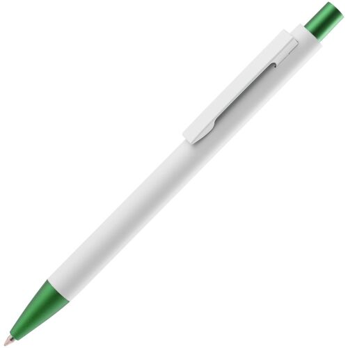 Ручка шариковая Chromatic White, белая с зеленым 1
