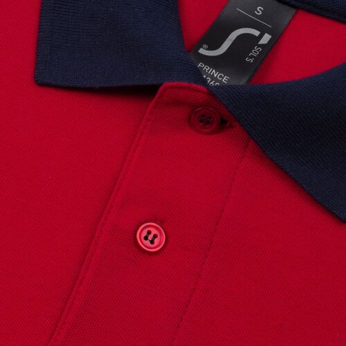 Рубашка поло Prince 190, красная с темно-синим, размер S 3