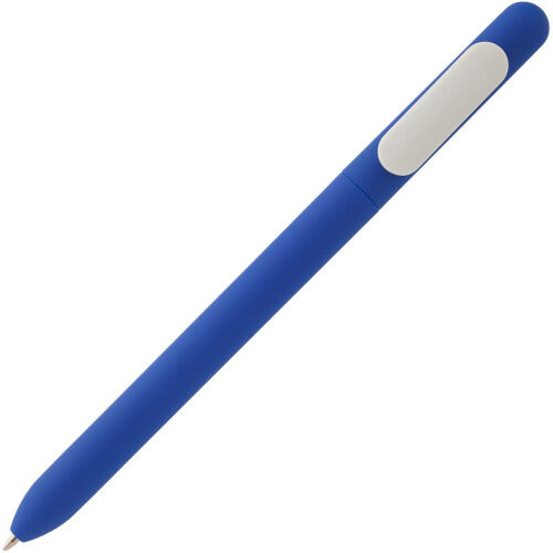 Ручка шариковая Swiper Soft Touch, синяя с белым 2