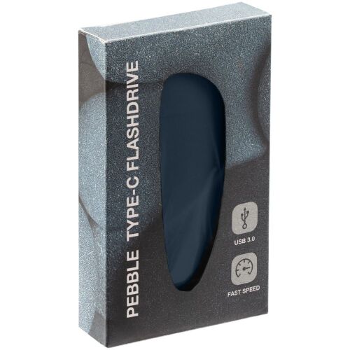 Флешка Pebble Type-C, USB 3.0, серо-синяя, 16 Гб 4