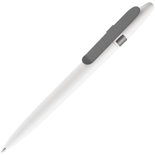 Ручка шариковая Prodir DS5 TSM Metal Clip, белая с серым 1