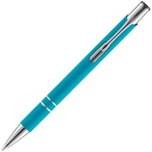 Ручка шариковая Keskus Soft Touch, бирюзовая 3