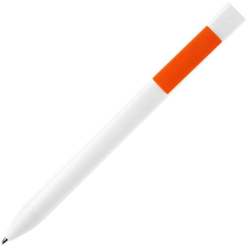 Ручка шариковая Swiper SQ, белая с оранжевым 1