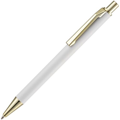 Ручка шариковая Lobby Soft Touch Gold, белая 1