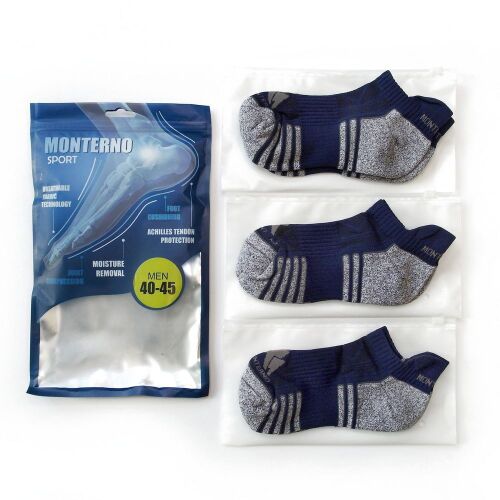 Набор из 3 пар спортивных мужских носков Monterno Sport, синий 4