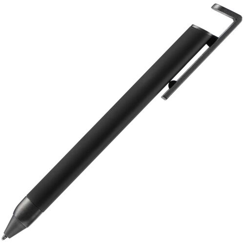Ручка шариковая Standic с подставкой для телефона, черная 3