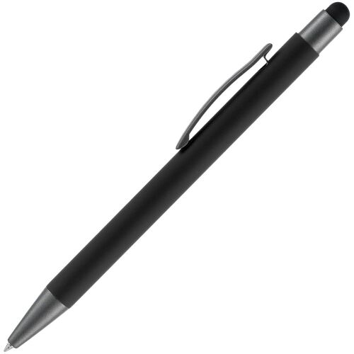 Ручка шариковая Atento Soft Touch Stylus со стилусом, черная 2