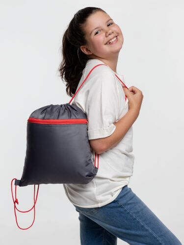 Детский рюкзак Novice, серый с красным 6