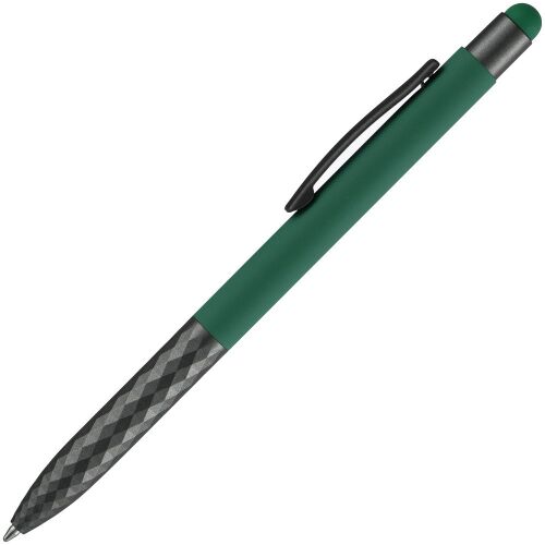Ручка шариковая Digit Soft Touch со стилусом, зеленая 2