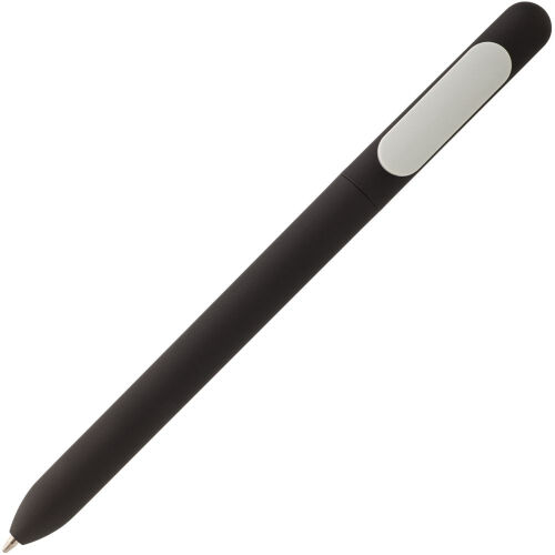 Ручка шариковая Swiper Soft Touch, черная с белым 2