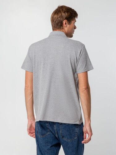 Рубашка поло мужская Spring 210 серый меланж, размер L 5