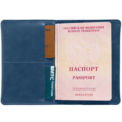 Обложка для паспорта Apache, ver.2, синяя 4