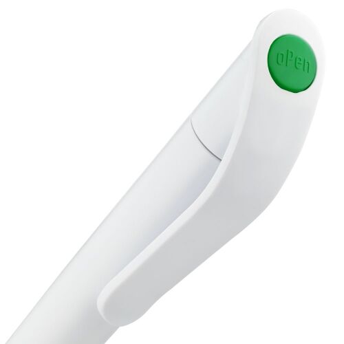 Ручка шариковая Grip, белая с зеленым 4