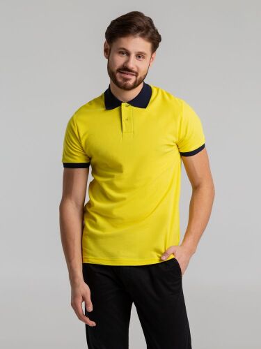 Рубашка поло Prince 190, желтая с темно-синим, размер XXL 4