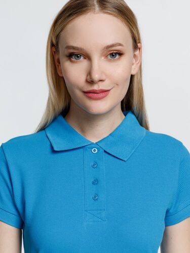 Рубашка поло женская Virma Premium Lady, бирюзовая, размер M 3