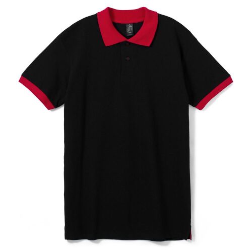 Рубашка поло Prince 190 черная с красным, размер XXL 1
