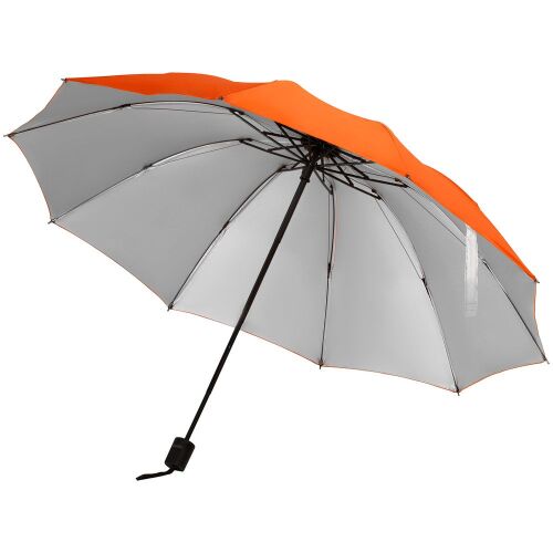 Зонт наоборот складной Stardome, оранжевый с серебристым 1